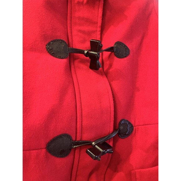 Jessica Simpson Pea Coat/Car Coat Red Juniors 16 XL Toggle Buttons Flared Ruffle - Picture 8 of 8